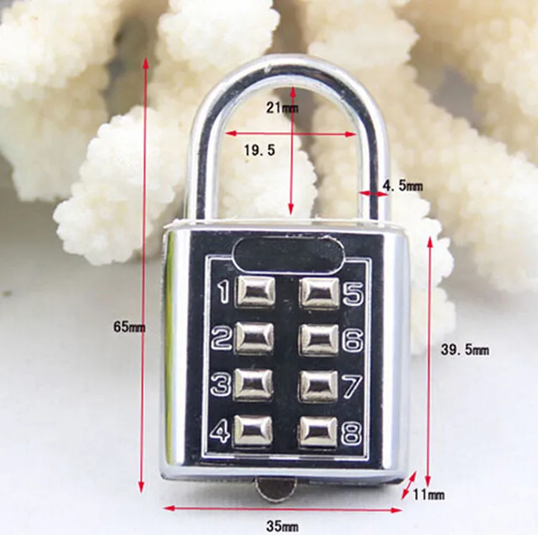 1PCS High Quality Silver Number Luggage Travel Code Lock Travel Accessories New Style 4 Digit Push Button Combination Padlock
1PCS High Quality Silver Number Luggage Travel Code Lock Travel Accessories New Style 4 Digit Push Button Combination Padlock