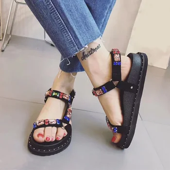 Women Bohemia Summer Sandals Female Buckle Strap Crystal Platform Sandalias Ladies Buckle Strap Fashion Casual Flat Shoes
Women Bohemia Summer Sandals Female Buckle Strap Crystal Platform Sandalias Ladies Buckle Strap Fashion Casual Flat Shoes