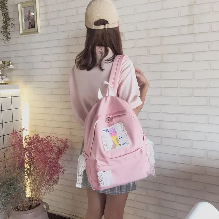 Japanese Lace Bow Women's Shoulder Bag Cute Personality Ice Cream Fruit Bag Girl Backpack Girl Solid Color Student Bag
Japanese Lace Bow Women's Shoulder Bag Cute Personality Ice Cream Fruit Bag Girl Backpack Girl Solid Color Student Bag