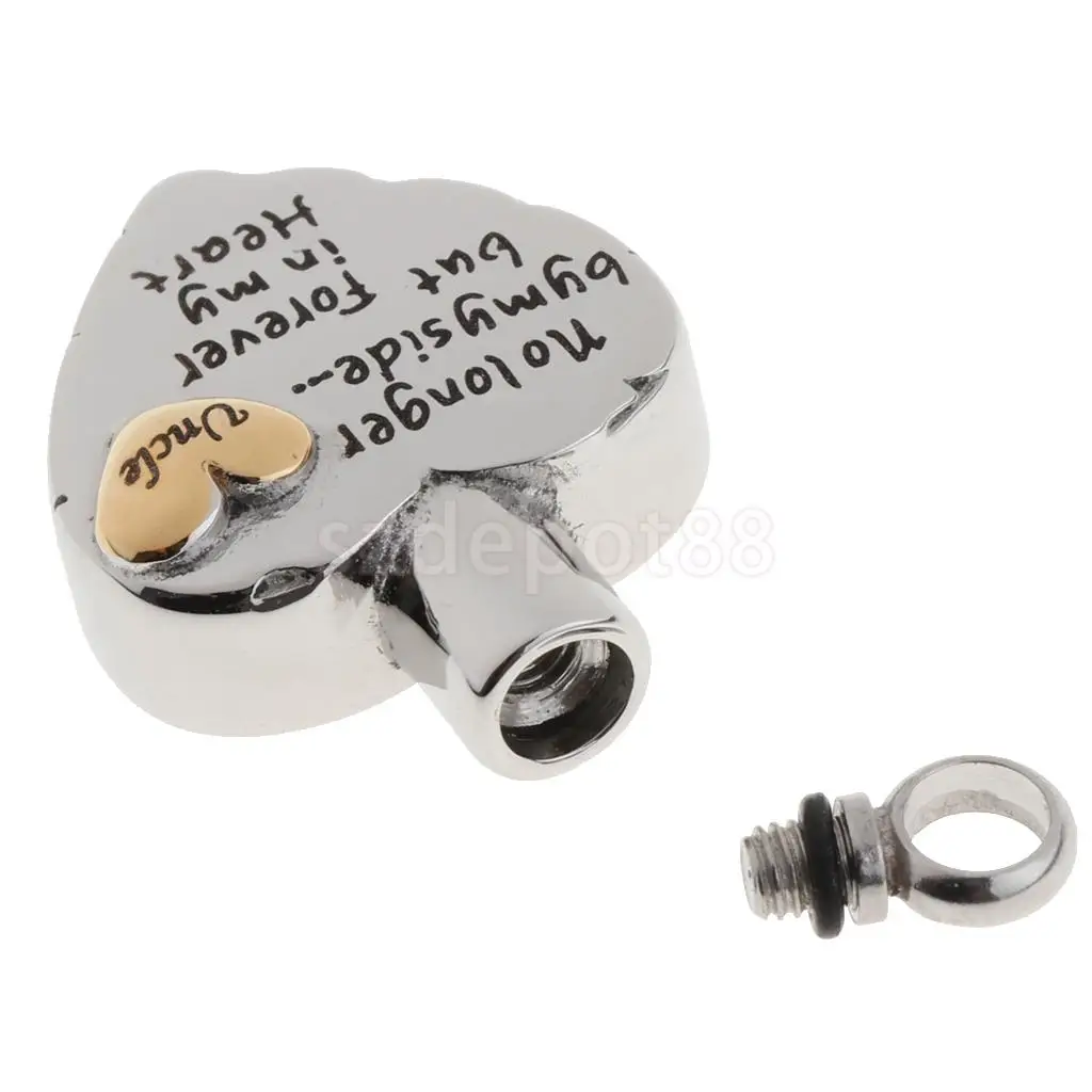 Dad Mom Son Sister Daughter Family Members Love Heart Cremation Urn Stainless Steel Pendant Forever In My Heart