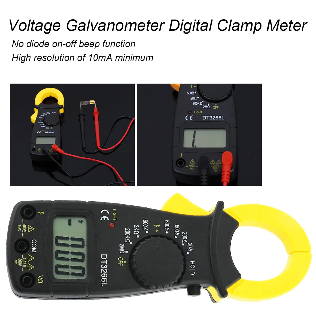 Digital clamp meter AC DC Multimeter Resistance Voltmeter Ammeter Ohm Current Voltage Tester DT3266L Hand-held clamp meter
Digital clamp meter AC DC Multimeter Resistance Voltmeter Ammeter Ohm Current Voltage Tester DT3266L Hand-held clamp meter