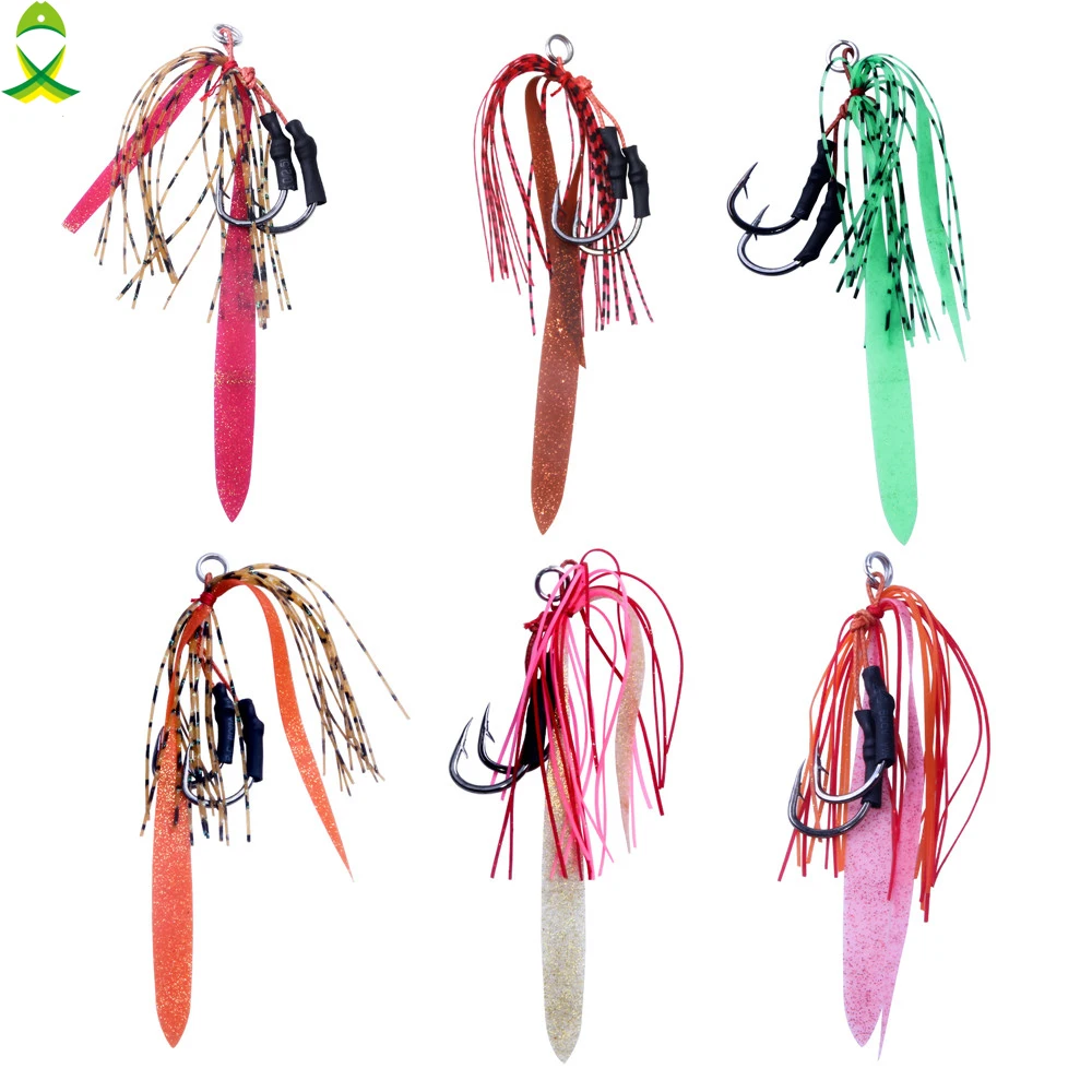 JSM 20pairs/lot Silicone Skirt Jigging double fishing Hooks lure with PE line flash hook for jig bait fishing tackle tools
JSM 20pairs/lot Silicone Skirt Jigging double fishing Hooks lure with PE line flash hook for jig bait fishing tackle tools