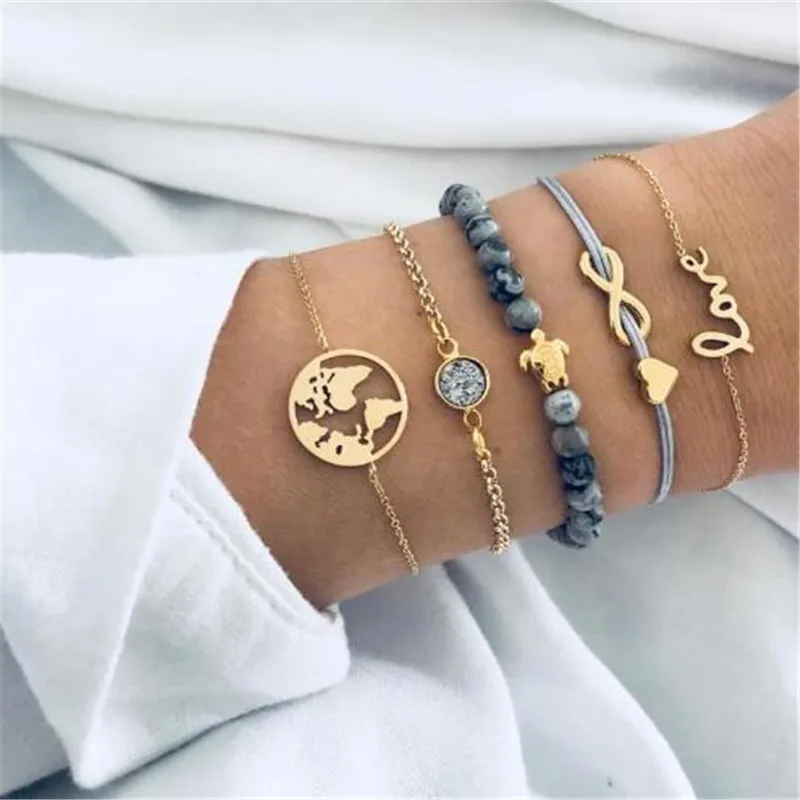 2019 Bohemian Turtle Map Charm Beads Bracelets Bangles for Women Fashion Gold Color Gray Rope Bracelets Sets Jewelry Party Gifts
2019 Bohemian Turtle Map Charm Beads Bracelets Bangles for Women Fashion Gold Color Gray Rope Bracelets Sets Jewelry Party Gifts