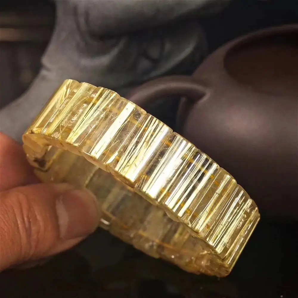 Genuine Natural Gold Rutilated Quartz Crystal Rectangle Beads Wealthy Stretch 20x7mm Women Men Bracelets AAAAA Certificate
Genuine Natural Gold Rutilated Quartz Crystal Rectangle Beads Wealthy Stretch 20x7mm Women Men Bracelets AAAAA Certificate