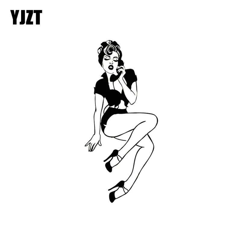 YJZT 6*13.4CM Pin-Up Girl Style Sexy Retro Woman With Phone Vinyl Car-styling Car Sticker Decals Black/Silver C20-0022
YJZT 6*13.4CM Pin-Up Girl Style Sexy Retro Woman With Phone Vinyl Car-styling Car Sticker Decals Black/Silver C20-0022