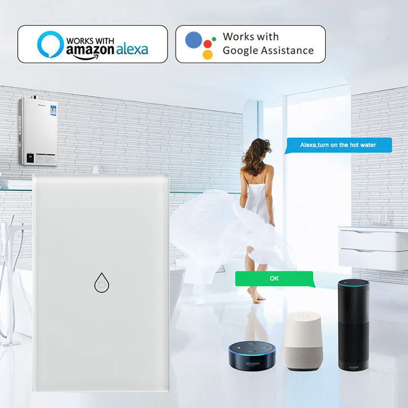 Wifi Smart Boiler Switch Water Heater Switches Voice Remote Control US Standard Touch Panel Timer Outdoor Work Alexa Google Home
Wifi Smart Boiler Switch Water Heater Switches Voice Remote Control US Standard Touch Panel Timer Outdoor Work Alexa Google Home