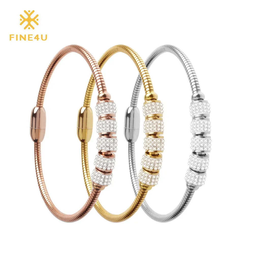 FINE4U B115 Love Snake Chain Bracelet & Bangle 316L Stainless Steel Charm Bracelets 2019 Fashion Magnet Clasps Bracelets
FINE4U B115 Love Snake Chain Bracelet & Bangle 316L Stainless Steel Charm Bracelets 2019 Fashion Magnet Clasps Bracelets