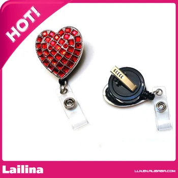 Rhinestone Heart Retractable Badge Reel/ ID Badge Holder / Brooch / Pendant / Id Badge Holder (Red)
Rhinestone Heart Retractable Badge Reel/ ID Badge Holder / Brooch / Pendant / Id Badge Holder (Red)