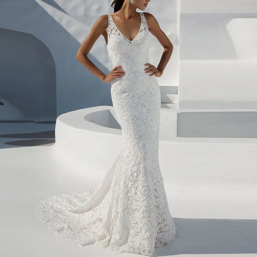 Fashion Women Sleeveless Dresses V-neck Floor Length Lace Dresses Sexy Evening Ladies Dress Women Clothes S'habiller Vestidos
Fashion Women Sleeveless Dresses V-neck Floor Length Lace Dresses Sexy Evening Ladies Dress Women Clothes S'habiller Vestidos