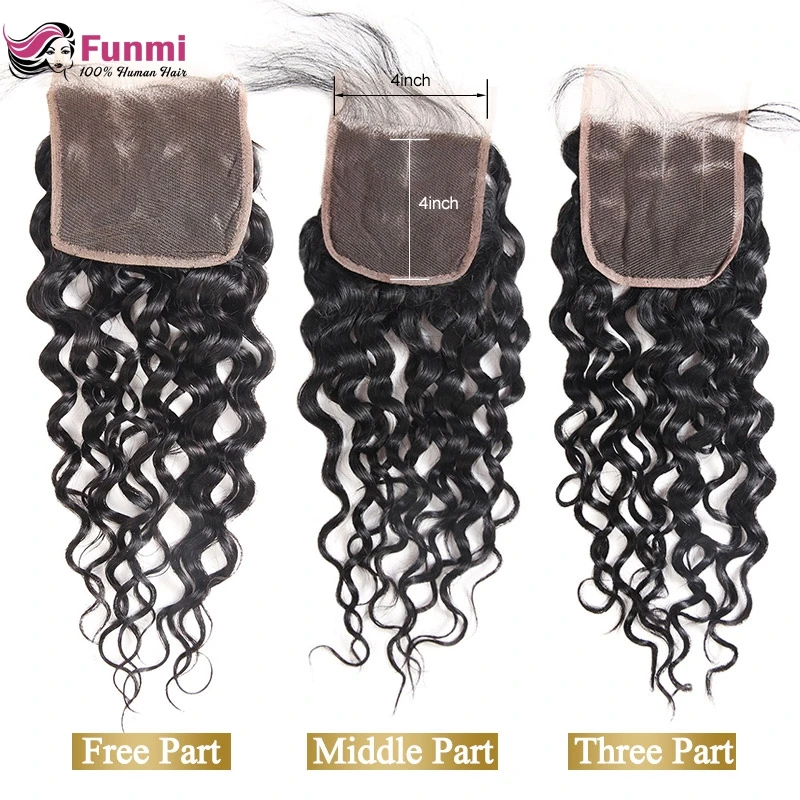 Funmi Hair Brazilian Virgin Hair Water Wave Closure 4x4 Lace Closure With Baby Hair 100% Human Hair Weave Bundles Natural Color
Funmi Hair Brazilian Virgin Hair Water Wave Closure 4x4 Lace Closure With Baby Hair 100% Human Hair Weave Bundles Natural Color