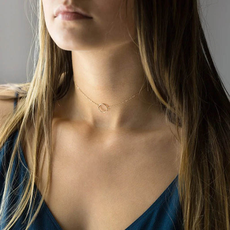 Bohemia style fashion accessories Dainty Choker Circle Gold Chain Necklace For Women Charm Circle Chain Choker
Bohemia style fashion accessories Dainty Choker Circle Gold Chain Necklace For Women Charm Circle Chain Choker