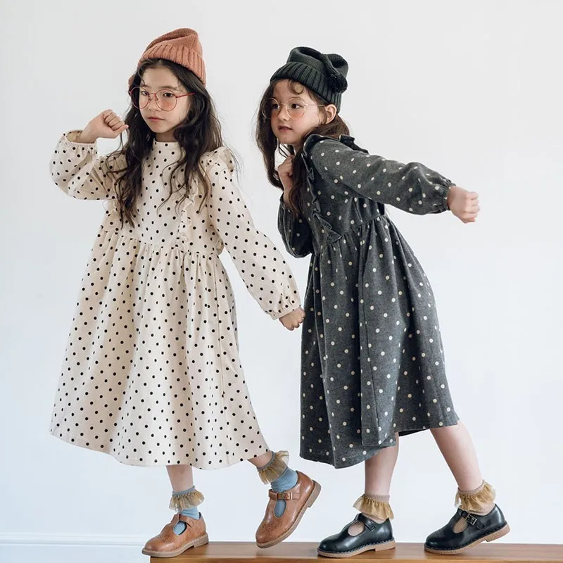 Cotton Big Girl Autumn Dress Long Sleeve Kids Clothes Long ONE Line Dot Princess Little Girls Dresses Autumn 2018 Spring
Cotton Big Girl Autumn Dress Long Sleeve Kids Clothes Long ONE Line Dot Princess Little Girls Dresses Autumn 2018 Spring