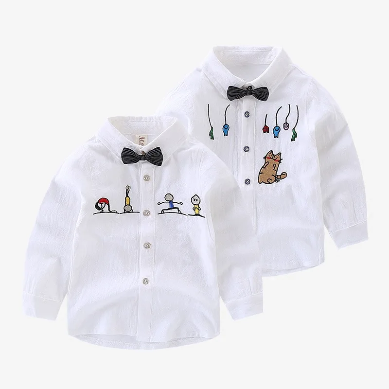 Baby Boys Shirts Long Sleeve Kids Blouses Cotton Toddler Boys School White Shirt 2018 Spring Students Shirts Cartoon Embroidery
Baby Boys Shirts Long Sleeve Kids Blouses Cotton Toddler Boys School White Shirt 2018 Spring Students Shirts Cartoon Embroidery