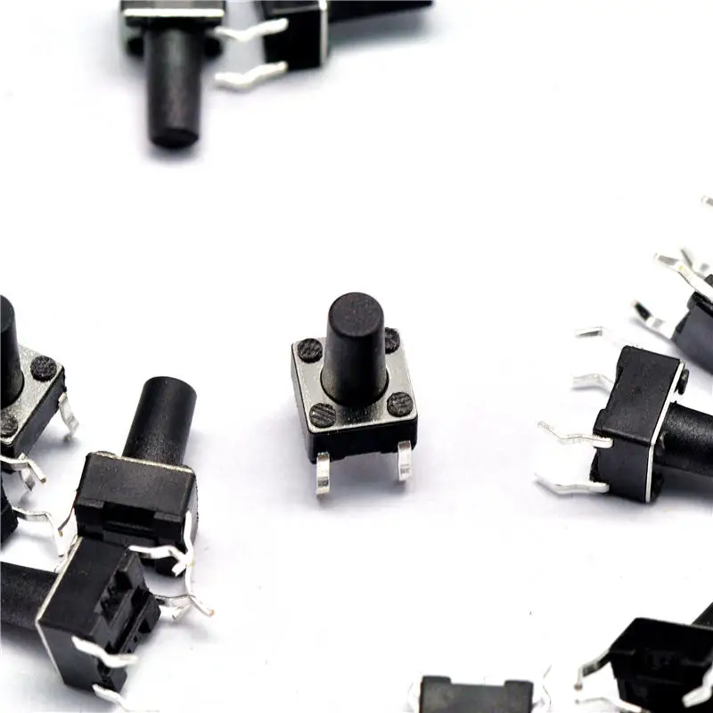 

100Pcs 6*6*10mm 4pin Quality Mini Micro Momentary Tactile Push Button Switch G08 Drop ship