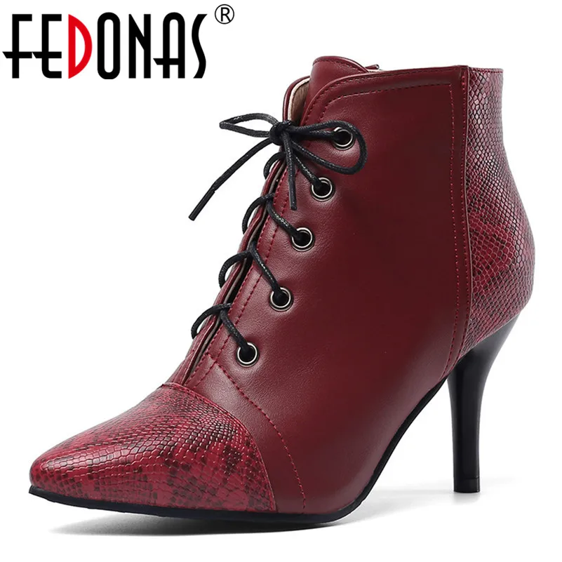 FEDONAS Women Thin High Heels Pointed Toe Short Ankle Boots Cross-tied Party Prom Shoes Woman 2020 Autumn Winter Boots for Women
FEDONAS Women Thin High Heels Pointed Toe Short Ankle Boots Cross-tied Party Prom Shoes Woman 2020 Autumn Winter Boots for Women