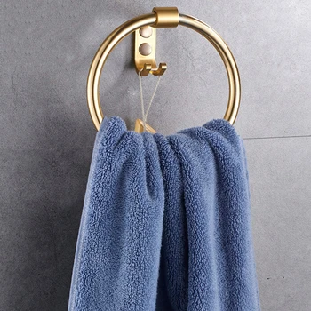 Metal Storage Rack For Bathroom Round Towel Holder Ring Bar With Hook Clothes Organizer Wall Mount Brushed Gold Racks
Metal Storage Rack For Bathroom Round Towel Holder Ring Bar With Hook Clothes Organizer Wall Mount Brushed Gold Racks