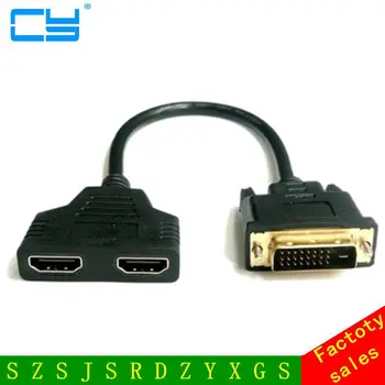 Gold-plated DVI to dual hdmi 24+1 digital Cable Female Y-Splitter Audio Video Adapter Converter
Gold-plated DVI to dual hdmi 24+1 digital Cable Female Y-Splitter Audio Video Adapter Converter