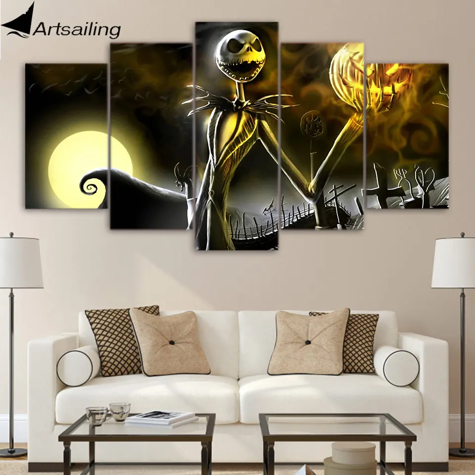 ArtSailing HD 5 Panels Canvas Art Nightmare Before Christmas Posters Wall Halloween Posters Pictures for Home Decor Painting
ArtSailing HD 5 Panels Canvas Art Nightmare Before Christmas Posters Wall Halloween Posters Pictures for Home Decor Painting
