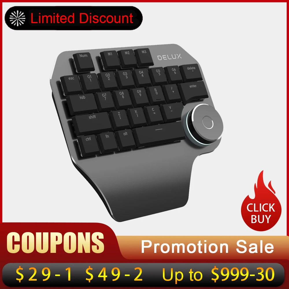 Delux T11 Designer Keyboard Keypad with Smart Dial 3 Group Customized Keys for Windows Mac OS & Design Software For PC Laptop
Delux T11 Designer Keyboard Keypad with Smart Dial 3 Group Customized Keys for Windows Mac OS & Design Software For PC Laptop
