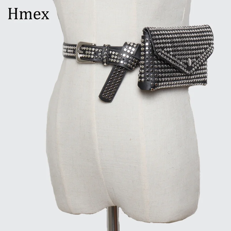 Fashion Luxury Designer Black White Leather Rivets Waist pack women accessories Waist Belt Female Punk Coin Purse
Fashion Luxury Designer Black White Leather Rivets Waist pack women accessories Waist Belt Female Punk Coin Purse