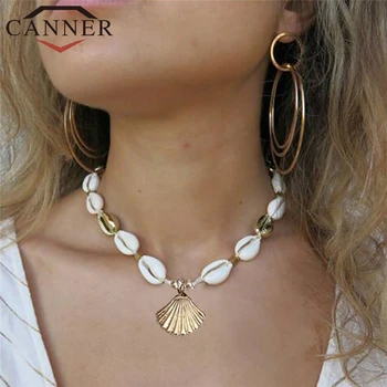 CANNER Fashion Beads Bohemian Shell Pendant Necklace Creative Women Gold/Silver Color Choker for Beach Vacation FO
CANNER Fashion Beads Bohemian Shell Pendant Necklace Creative Women Gold/Silver Color Choker for Beach Vacation FO