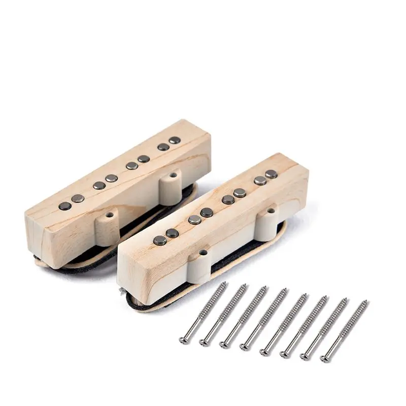 

1 set 4 Sting Wood Grain alnico V single coil pickup for JB Jazz Bass Pickup Parts Accessories W20