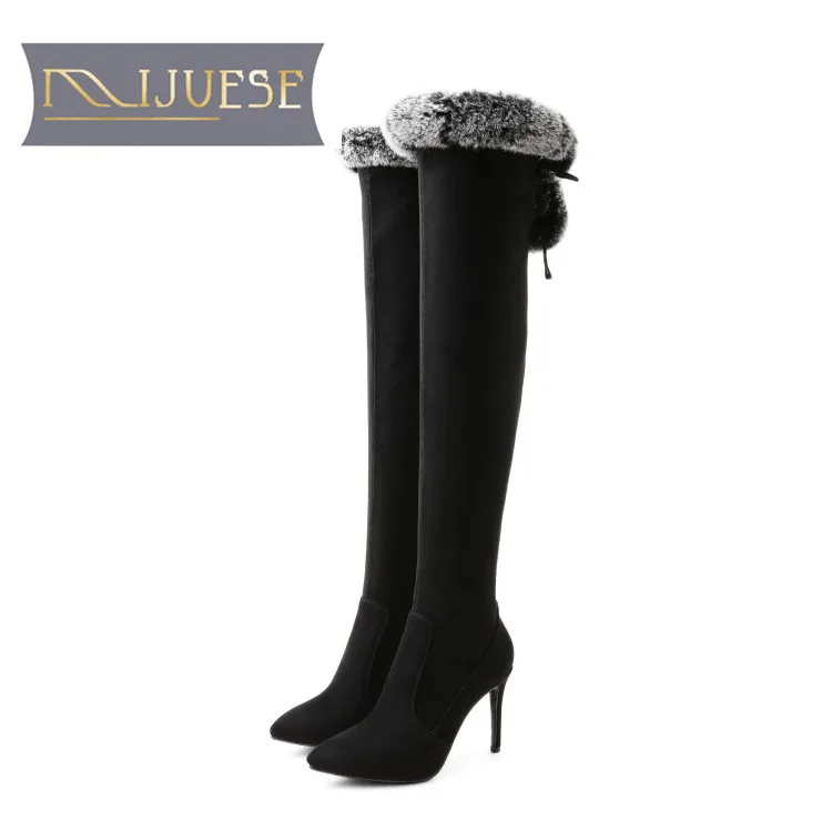 MLJUESE 2019 women over the knee boots Korea rabbit hair stretch fabric winter pointed toe spike heel high boots female boots
MLJUESE 2019 women over the knee boots Korea rabbit hair stretch fabric winter pointed toe spike heel high boots female boots