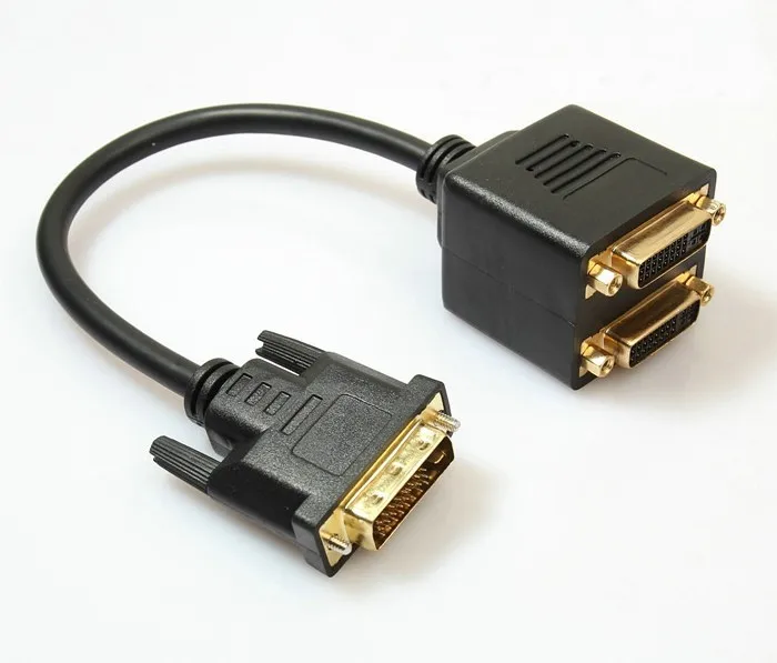 100 шт./лот бесплатная доставка переходник DVI папа-2 x 24 + 5 мама двойной