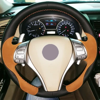 Black Leather Brown Suede Car Steering Wheel Cover for Nissan Teana Altima 2013-2016 X-Trail QASHQAI Rogue Sentra Tiida
Black Leather Brown Suede Car Steering Wheel Cover for Nissan Teana Altima 2013-2016 X-Trail QASHQAI Rogue Sentra Tiida