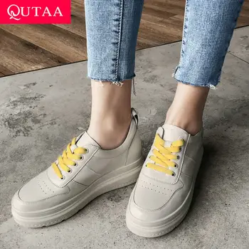 QUTAA 2019 Cow Leather+pu Fashion Women Shoes Platform Lace Up Platform Round Toe Women Pumps Fashion Women Pumps Size 34-39
QUTAA 2019 Cow Leather+pu Fashion Women Shoes Platform Lace Up Platform Round Toe Women Pumps Fashion Women Pumps Size 34-39