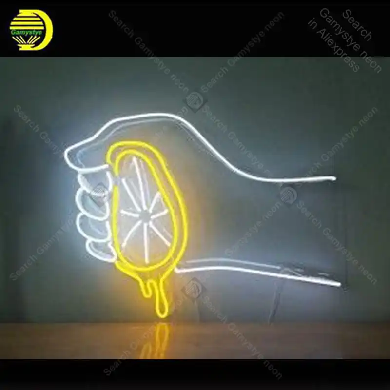 Neon Light Signs Lemon Juice Neon Bulb Sign Lamp Handcraft
