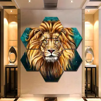 Framed Lion Painting Hexagonal Canvas Set 7 pieces hexagon canvas painting print wall pictures for living room framework
Framed Lion Painting Hexagonal Canvas Set 7 pieces hexagon canvas painting print wall pictures for living room framework