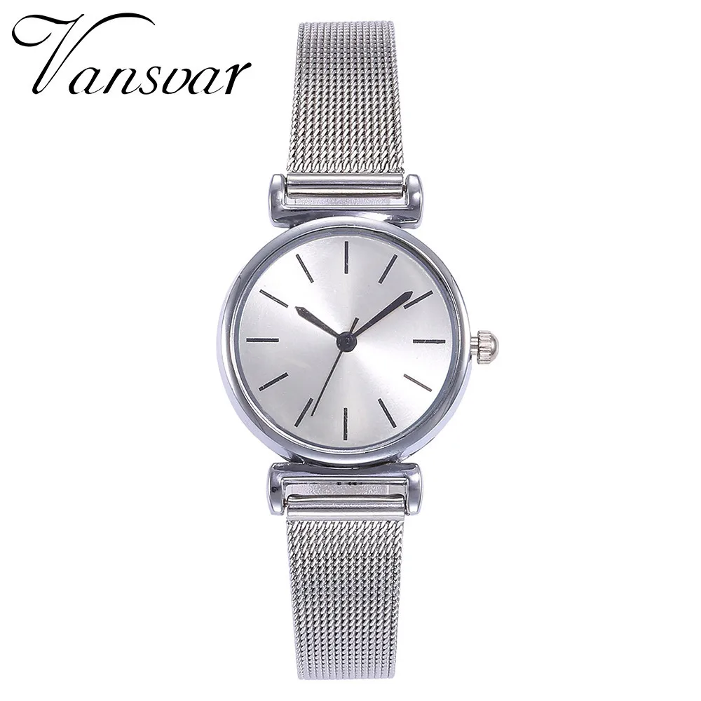Vansvar Luxury Brand Sliver Women Watches Quartz Stainless Steel Newv Strap Watch Analog Ladies Gifts Wristwatches reloj | Наручные часы