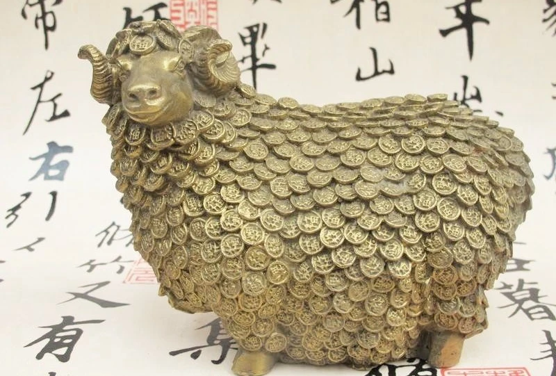 China Folk Fengshui Brass Zodiac Wealth Money Blessing Sheep Auspicious Statue a(5.19)
China Folk Fengshui Brass Zodiac Wealth Money Blessing Sheep Auspicious Statue a(5.19)