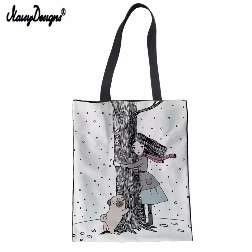 NOISYDESIGNS Canvas Shoulder bag Brand For Women Beautiful Girl And A Cute Pug Totes DIY Customzied Michael Female Luxury bag
NOISYDESIGNS Canvas Shoulder bag Brand For Women Beautiful Girl And A Cute Pug Totes DIY Customzied Michael Female Luxury bag