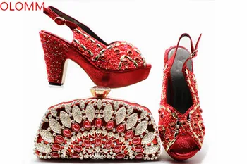OLOMM Red Colour Sapato Feminino Shoes African Shoe and Bag Set African Sets for Party Wedding Decorated with Rhinestones!WRP1-3
OLOMM Red Colour Sapato Feminino Shoes African Shoe and Bag Set African Sets for Party Wedding Decorated with Rhinestones!WRP1-3