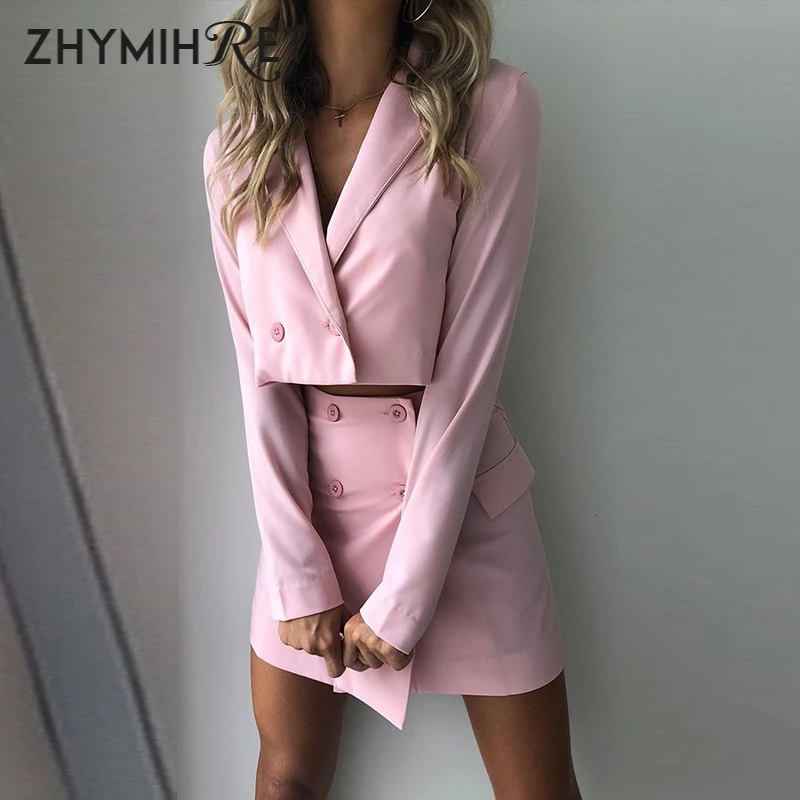 2019 Elegant Pink Blazer Skirt Two Pieces Set Women Long Sleeve Turn Down Collar Buttons Jacket High Waist Skirt Matching Set
2019 Elegant Pink Blazer Skirt Two Pieces Set Women Long Sleeve Turn Down Collar Buttons Jacket High Waist Skirt Matching Set