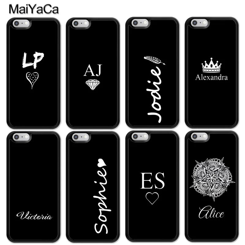 MaiYaCa PERSONALISED INITIALS Name BLACK Soft TPU Cell Phone Cases Bags For iPhone 6S 7 8 Plus X XR XS MAX 5 SE Back Cover Shell
MaiYaCa PERSONALISED INITIALS Name BLACK Soft TPU Cell Phone Cases Bags For iPhone 6S 7 8 Plus X XR XS MAX 5 SE Back Cover Shell