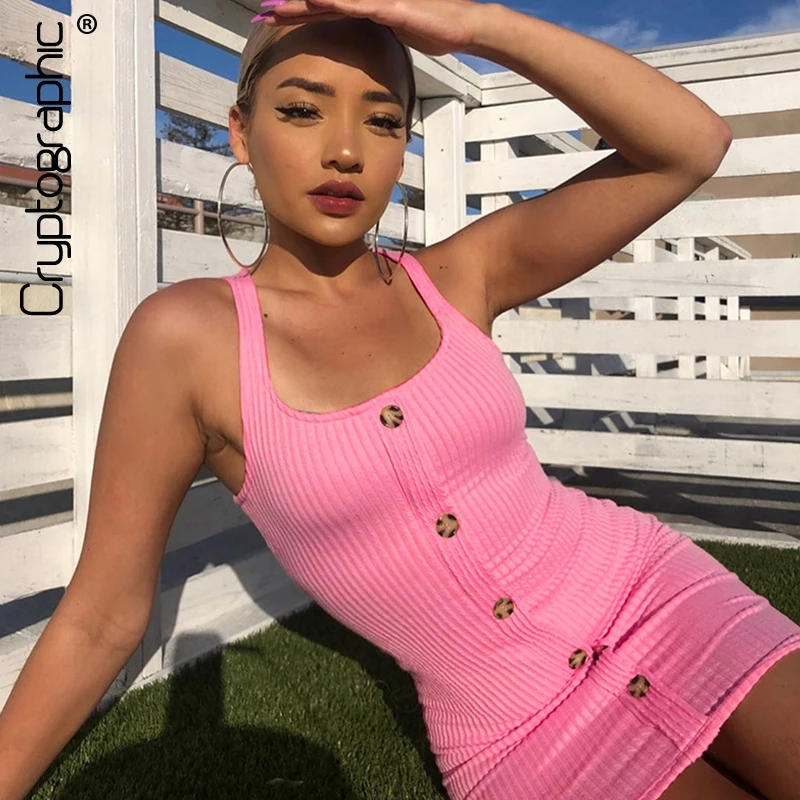 Cryptographic Sexy Backless Ribbed Button Dress Women Summer Fashion Sleeveless Bodycon Dresses Slim Causal Streetwear Vestido
Cryptographic Sexy Backless Ribbed Button Dress Women Summer Fashion Sleeveless Bodycon Dresses Slim Causal Streetwear Vestido