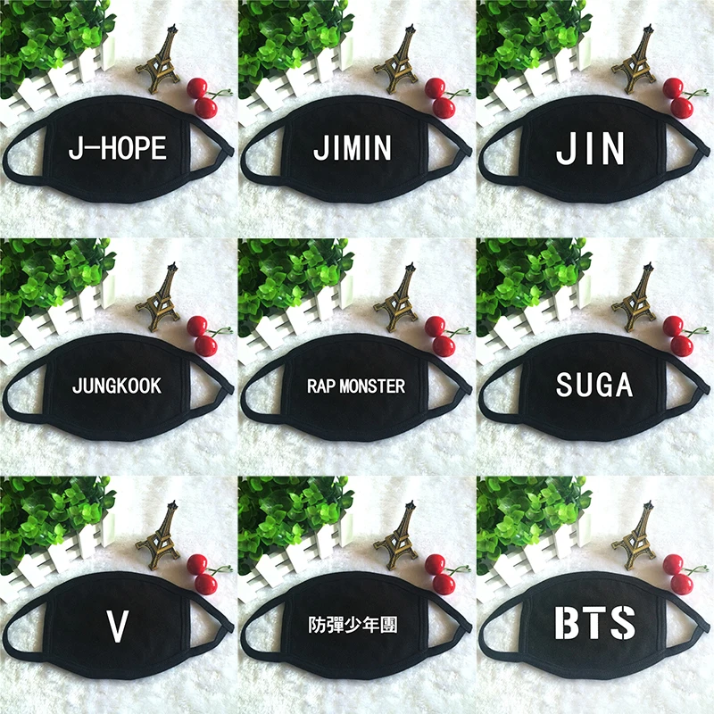 Kpop Bangtan Boys JHOPE JIMIN JIN JUNGKOOK Rap Monster SUGA V Print K-pop Fashion Face Masks Unisex Cotton Black Mouth Mask
Kpop Bangtan Boys JHOPE JIMIN JIN JUNGKOOK Rap Monster SUGA V Print K-pop Fashion Face Masks Unisex Cotton Black Mouth Mask
