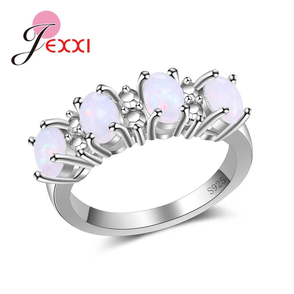 Simple White Opal Stones Prong Setting Real 925 Sterling Silver Rings Decorations For Women Wedding Party Accessory
Simple White Opal Stones Prong Setting Real 925 Sterling Silver Rings Decorations For Women Wedding Party Accessory