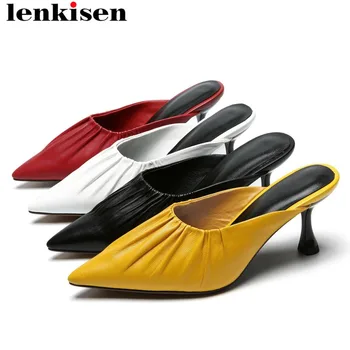 2019 recommend pleated gorgeous design slip on mules genuine leather dinner party gentlewomen pointed toe low heels pumps L60
2019 recommend pleated gorgeous design slip on mules genuine leather dinner party gentlewomen pointed toe low heels pumps L60