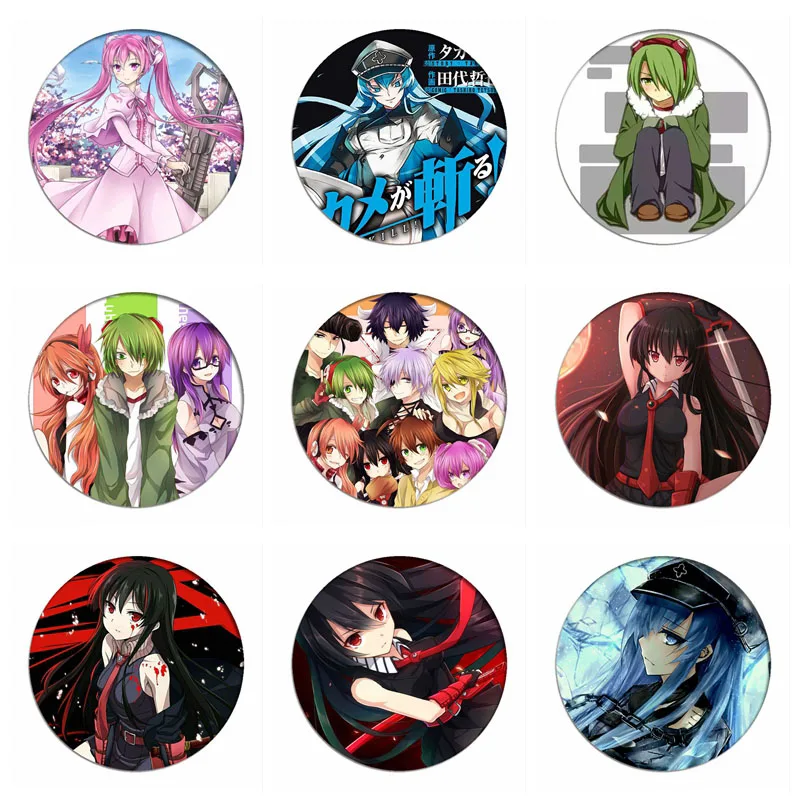 

Anime Akame ga KILL Cosplay Badge Tatsumi Akame Brooch Pins Collection bags Lubbock Badges for Backpacks Clothes