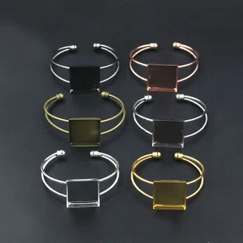 Blank Open Bangle Findings with Square Deep Wall Bezel Cameo Cabochons Base Cuff Bangle Bracelet DIY Settings Multi-color Plated
Blank Open Bangle Findings with Square Deep Wall Bezel Cameo Cabochons Base Cuff Bangle Bracelet DIY Settings Multi-color Plated