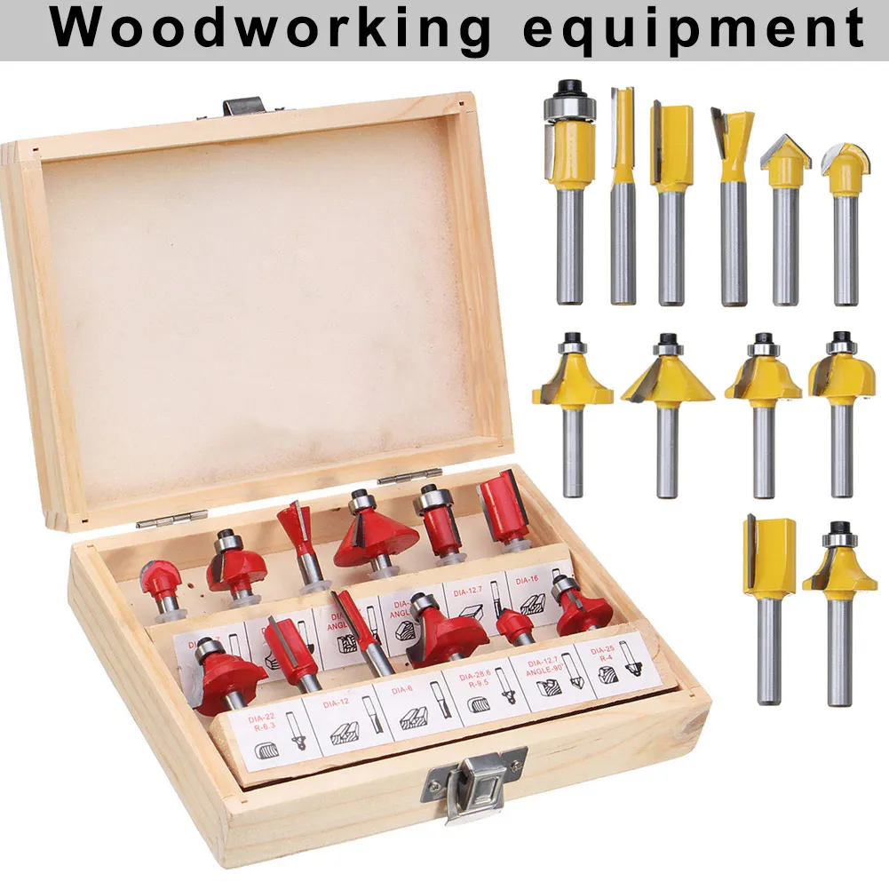 12 Pcs 1/4 Inch Router Bits Set Shank Tungsten Carbide Tip Woodworking Power Cutter --M25
12 Pcs 1/4 Inch Router Bits Set Shank Tungsten Carbide Tip Woodworking Power Cutter --M25