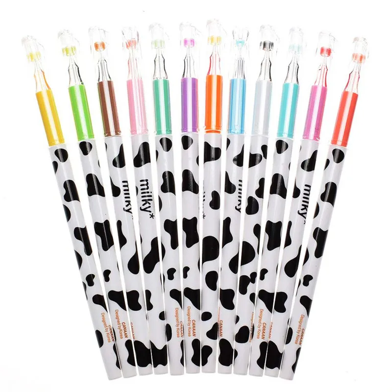 12 Pcs/lot Milky Gel Pen Kawaii Cow Pens Canetas Escolar Japanese Stationery Papelaria Office Material School Supplies Writing
12 Pcs/lot Milky Gel Pen Kawaii Cow Pens Canetas Escolar Japanese Stationery Papelaria Office Material School Supplies Writing