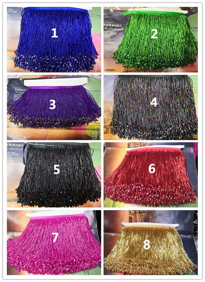 8 colours Beaded Fringe Tassel Lace Latin Dress Trimming Dance Dress Macrame Sewing Trims 15CM-17CM Long
8 colours Beaded Fringe Tassel Lace Latin Dress Trimming Dance Dress Macrame Sewing Trims 15CM-17CM Long