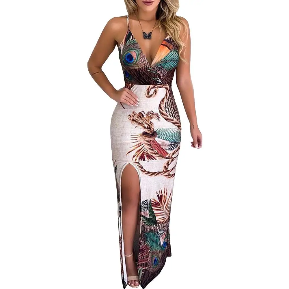 Boho Summer Women Reto Peacock Feather Print V Neck Sexy Sling Backless Split Bodycon Slim Maxi Slip Pencil Evening Party Dress
Boho Summer Women Reto Peacock Feather Print V Neck Sexy Sling Backless Split Bodycon Slim Maxi Slip Pencil Evening Party Dress