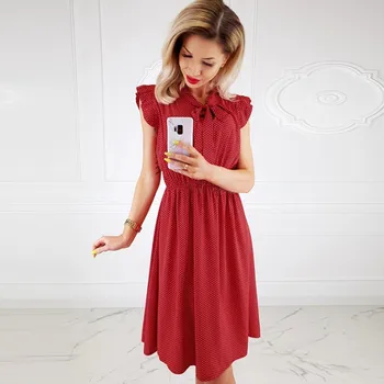 Summer Dress 2019 Sexy Casual Sleeveless Polka Dot Women Beach Dress Vintage Sweet Bow A-line Boho Party Dress Sundress Vestidos
Summer Dress 2019 Sexy Casual Sleeveless Polka Dot Women Beach Dress Vintage Sweet Bow A-line Boho Party Dress Sundress Vestidos