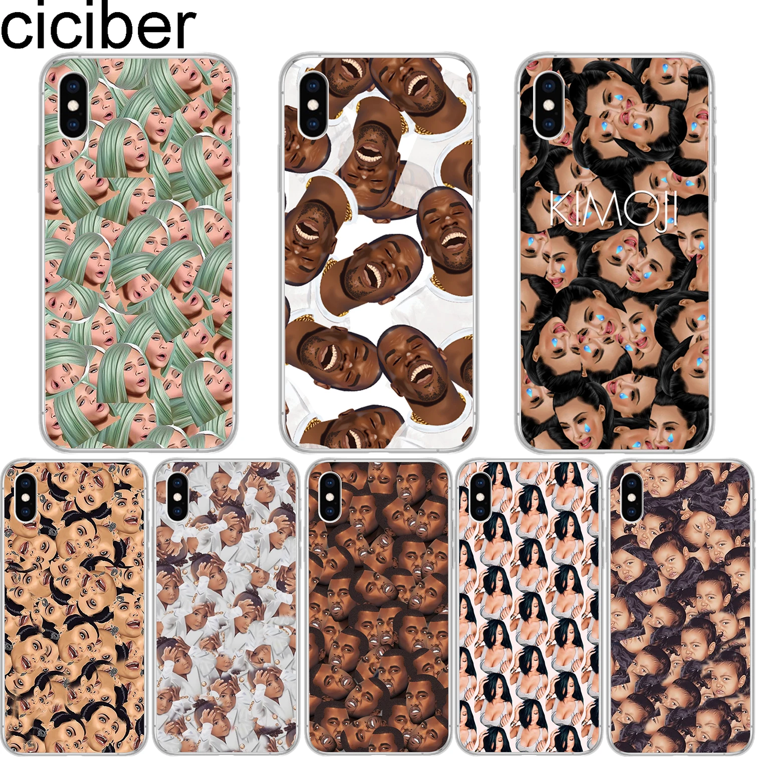ciciber Kanye West Kardashian Pattern Soft Silicon Phone Cases Cover for Iphone XS Mas XR Coque Fundas Funny Kimoji
ciciber Kanye West Kardashian Pattern Soft Silicon Phone Cases Cover for Iphone XS Mas XR Coque Fundas Funny Kimoji